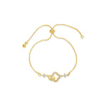 14K Gold Plated Bracelet With Cubic Zirconia Stones. B2139