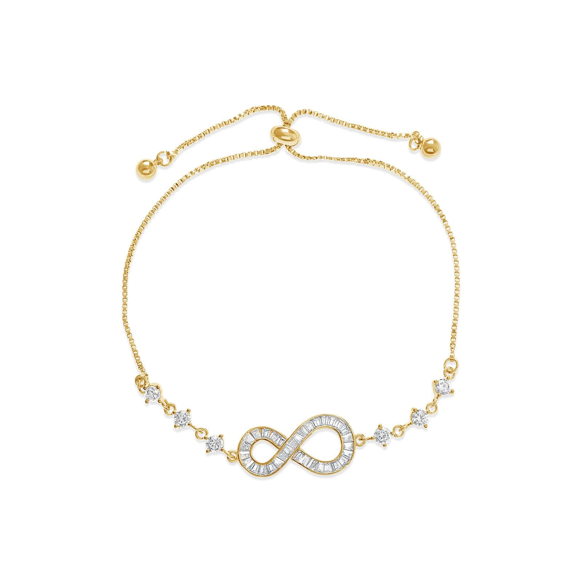 14K Gold Plated Bracelet With Cubic Zirconia Stones. B2141