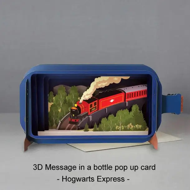 3D Train Hogwarts Express Birthday Card