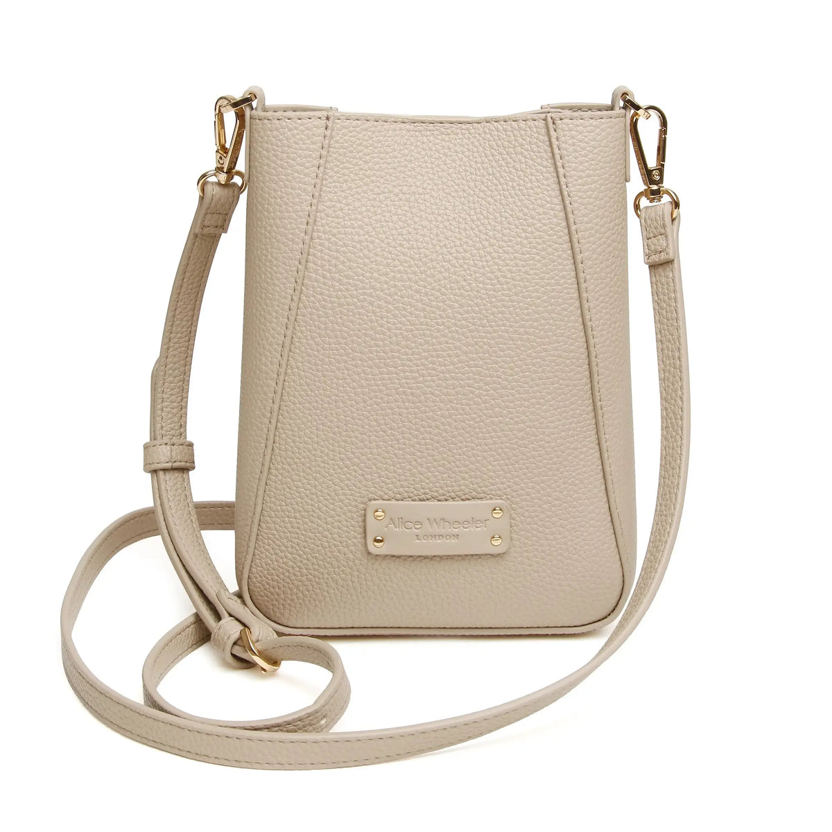Alice Wheeler Kensington Phone Crossbody in Stone - side view
