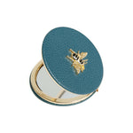 Alice Wheeler Round Compact Mirror in Teal Colour
