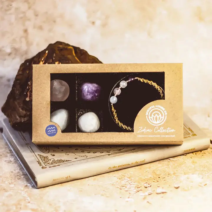 Aquarius Zodiac Crystal Gift Set