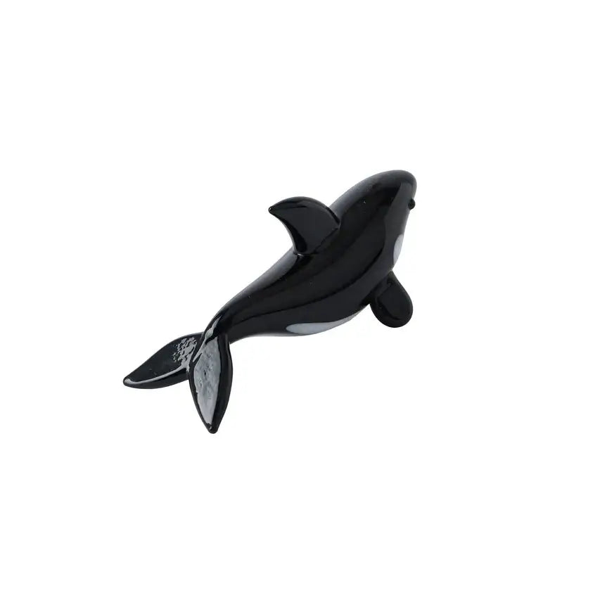 Artisan Glass Orca Killer Whale Ornament