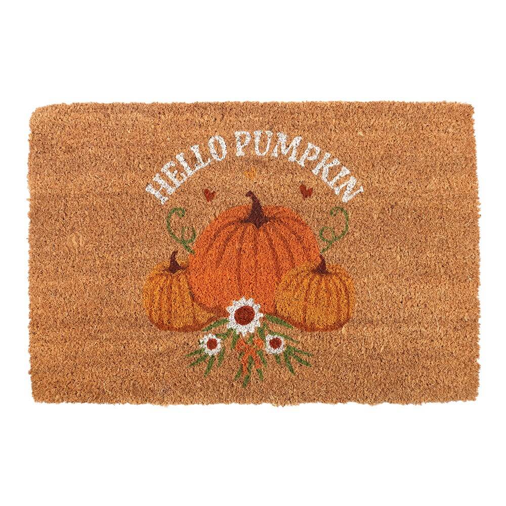 Autumn Days Hello Pumpkin Natural Coir Doormat