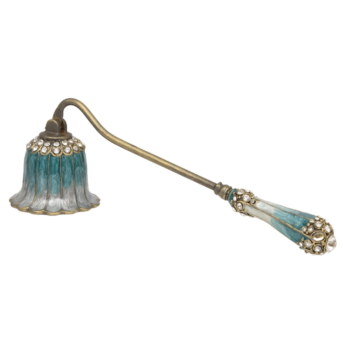 Azure and White Enamelled Candle Snuffer by London Ornaments
