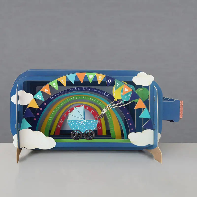 New Baby Boy Message in a Bottle Greeting Card to buy in Southend card shop