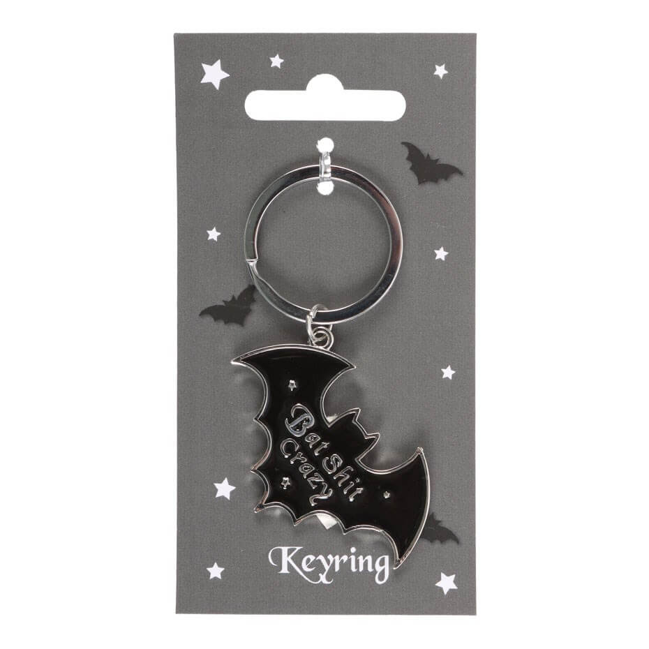 Bat Shit Crazy Metal Keyring