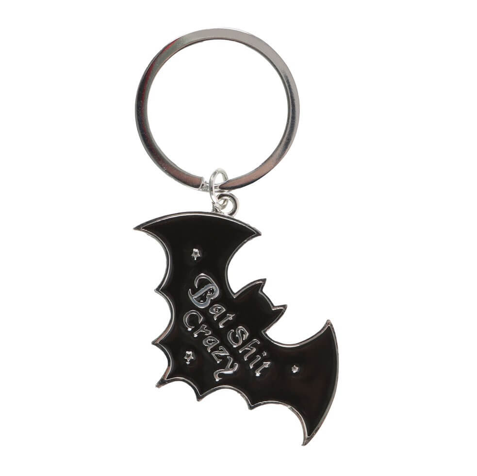 Bat Shit Crazy Metal Keyring