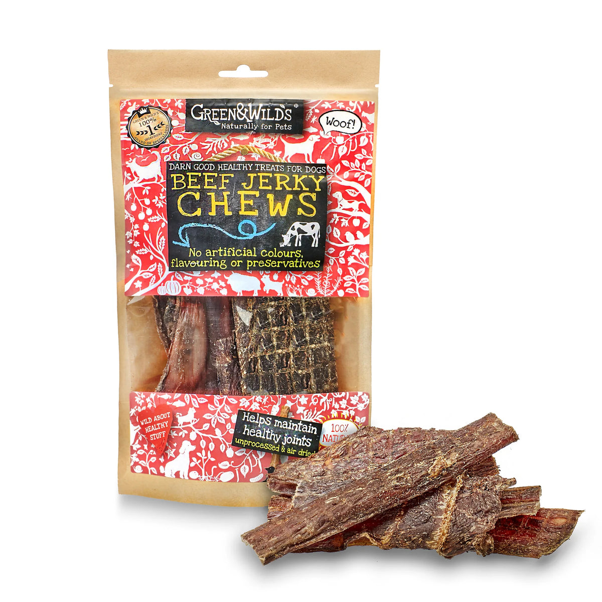 Beef Jerky Dog Chews 100g | Green & Wilds