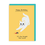 Happy Birthday, it's the Thought That Counts greeting card with cat, in Southend