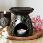 Black Midnight Bloom Print Oil Burner
