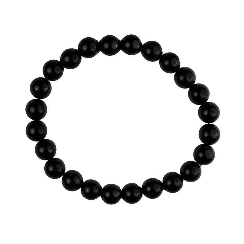 Black Onyx Gemstone 8mm Beaded Bracelet