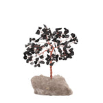 Black Tourmaline Gemstone Tree with 120 Stones on Quartz Base