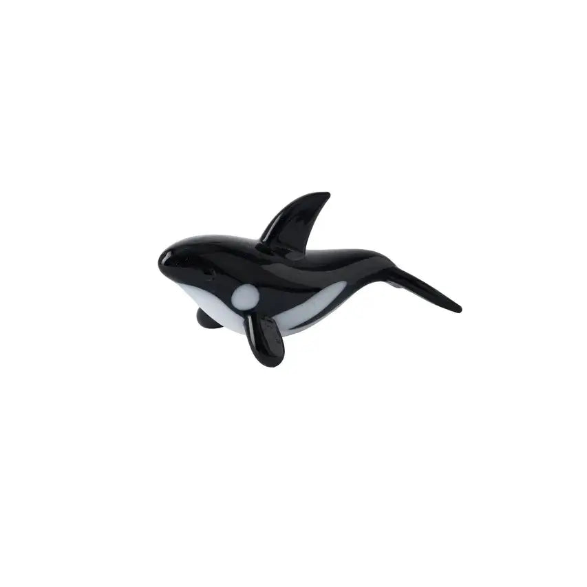 Artisan Glass Orca Killer Whale Ornament