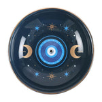 Blue All Seeing Eye Ceramic Incense Holder Dish