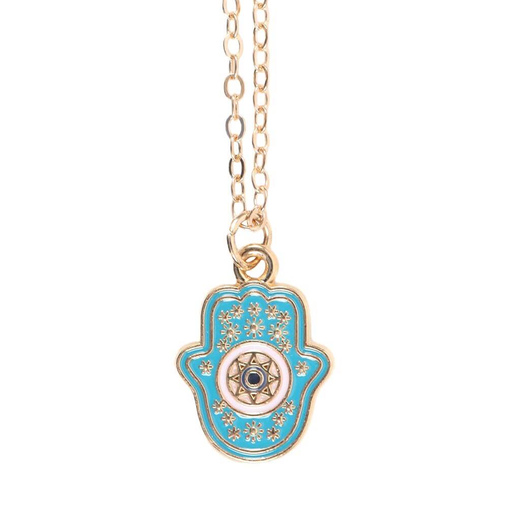 Hand of Hamsa Necklace on Paper Greeting Card