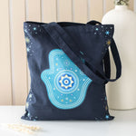 Blue Hand of Hamsa Tote Bag