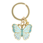 Blue Luna Butterfly Enamel Keyring