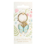 Blue Luna Butterfly Enamel Keyring