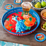 Cerveza Española Round Metal Serving Tray