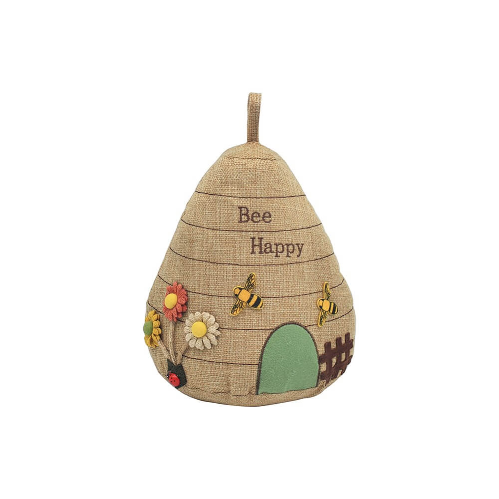 Brown Bee Happy Beehive Doorstop