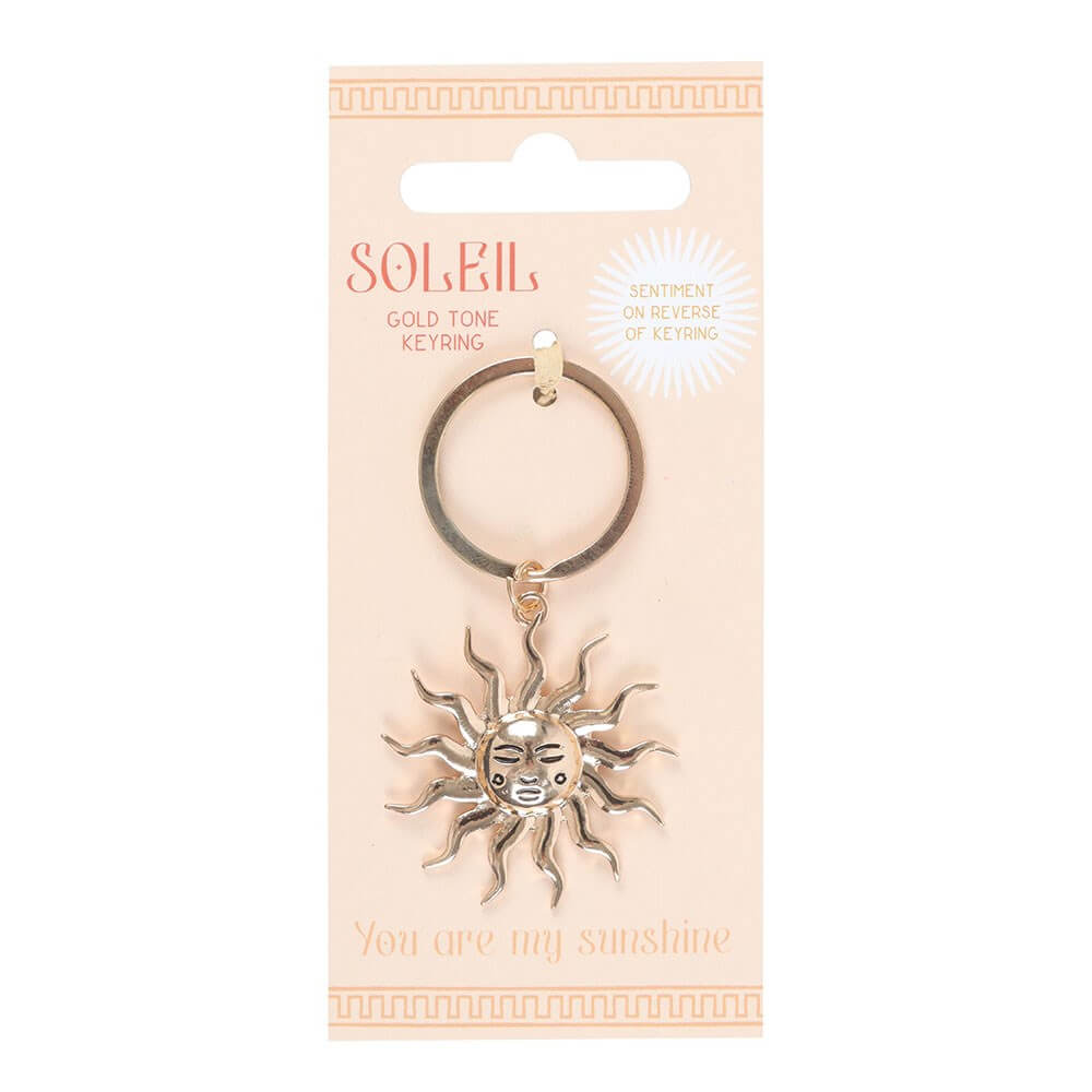 Gold Tone Sun Metal Keyring