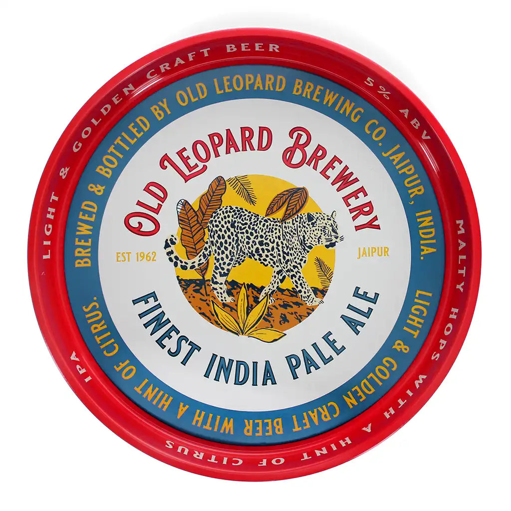 Buy Old Leopard Brewery Round Metal Serving Tray Southend at Under the Sun