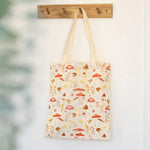 Toadstool Print Canvas Tote Bag