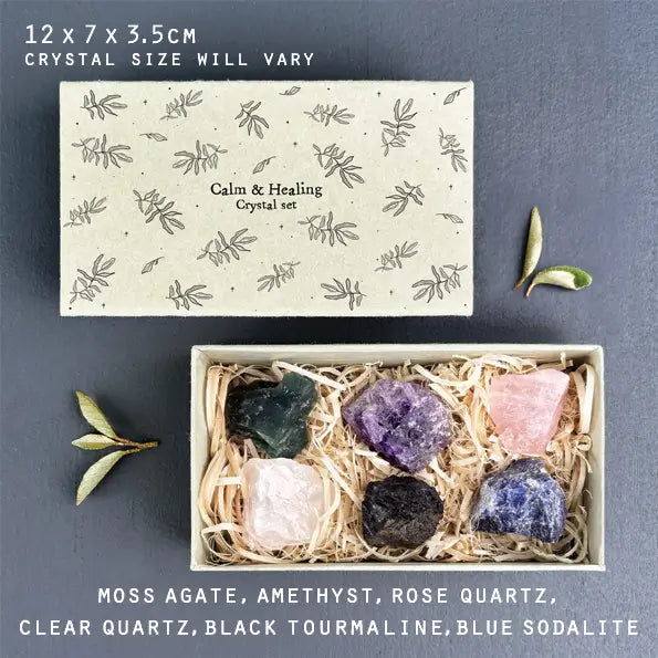 Calm & Healing Large Matchbox Crystal Set
