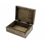 Small Carved Flowers Wooden Box 7"x5"