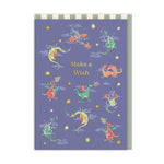 Cath Kidston Make a Wish Greeting Card with Colourful Dragons on Dark Blue background