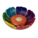 Chakra Round Soapstone Lotus Incense Stand