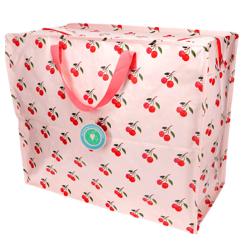Pink jumbo storage bag with cherry pattern by Rex in Southend