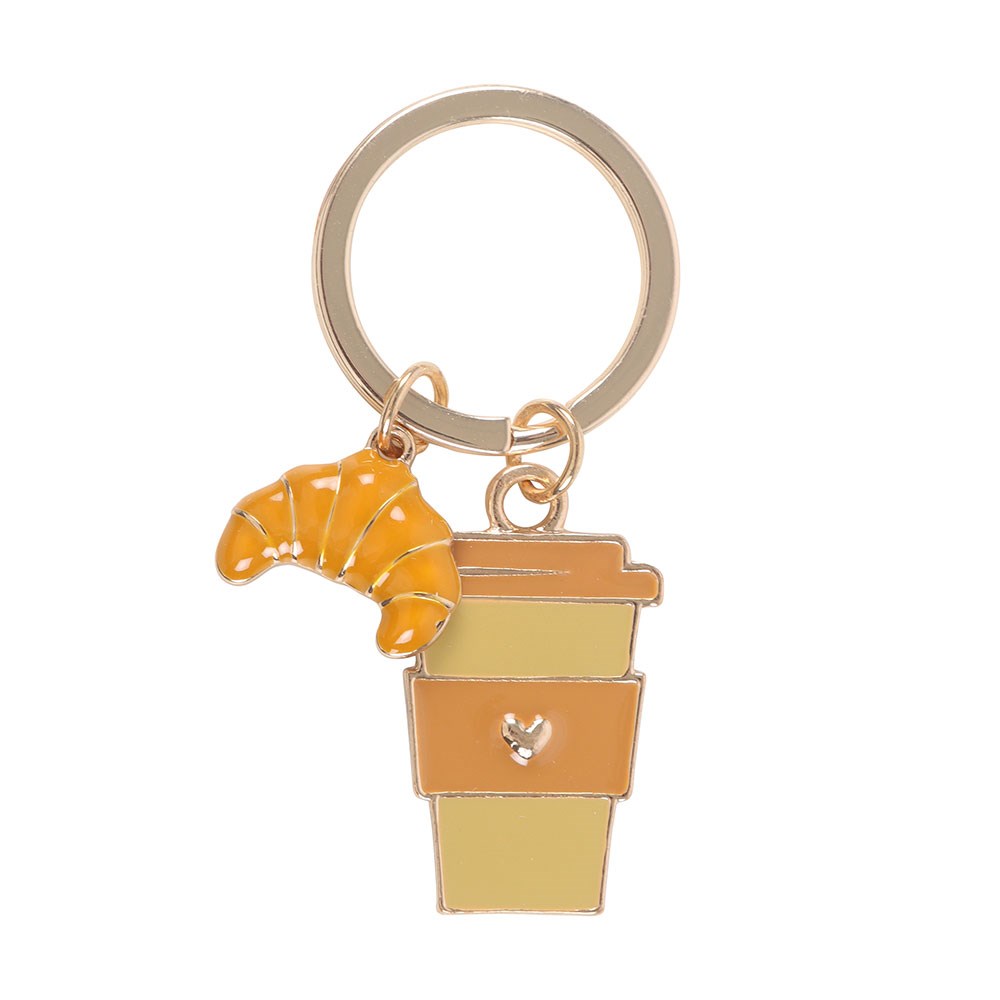 Coffee, croissant and a Friend metal keyring