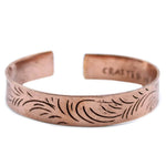 Copper Tibetan Bracelet with Wide Tribal Swirls