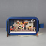 Kissing Couple and Flower Van Message in a Bottle Greeting Card