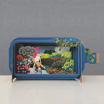 3D Message in a Bottle greeting Cardwith Couple on Bicycle with Flowers