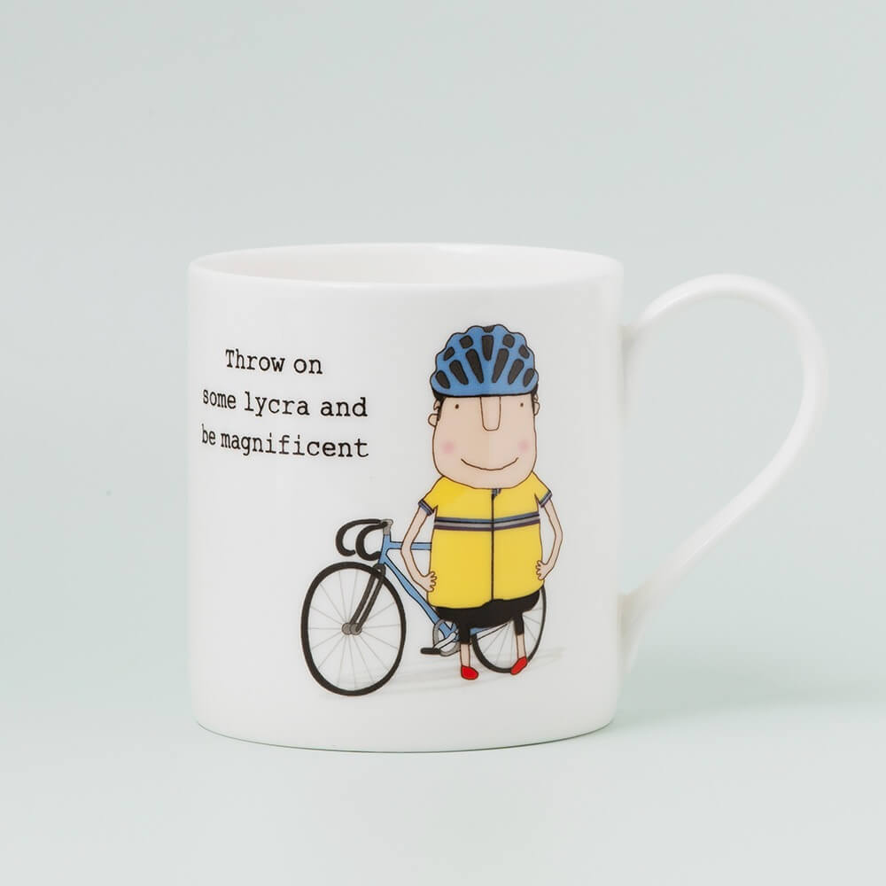 Cycling in Lycra Mug by Rosie Made a Thing