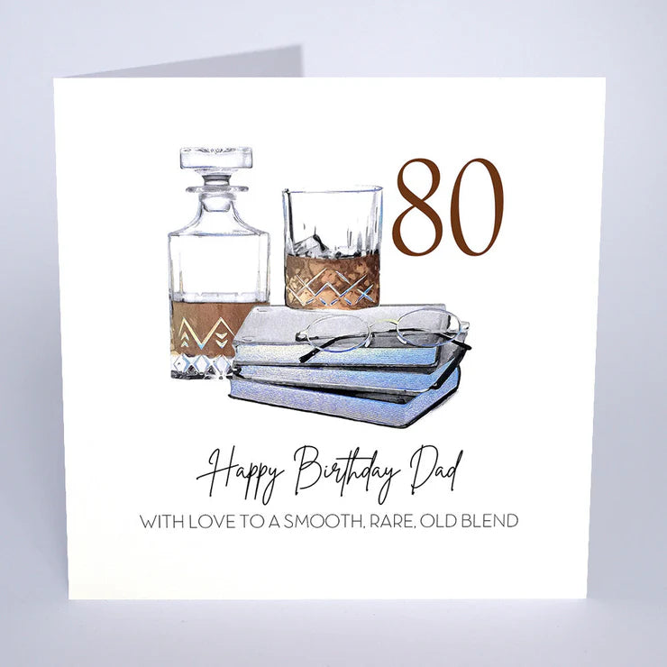 Dad 80th Card - Smooth Rare Old Blend