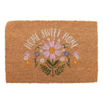 Daisy Flower Design, Home Sweet Home Printed Coir Doormat