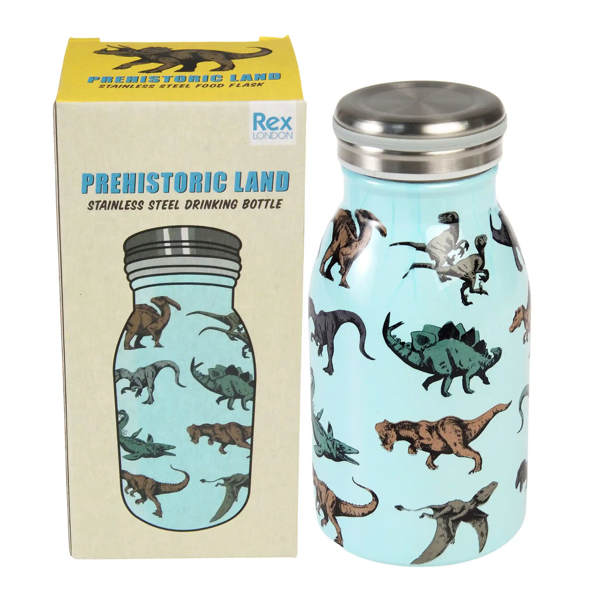 Prehistoric Land Dinosaur Stainless Steel Drinks Bottle 250ml