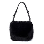 Ebony Black Faux Fur Handbag by Park Lane in Southend. BAG76 design