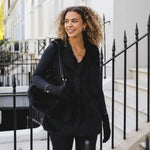 Ebony Black Faux Fur Handbag BAG76