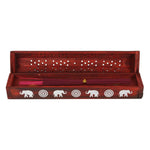 Elephant Wooden Rosewood Incense Box Set