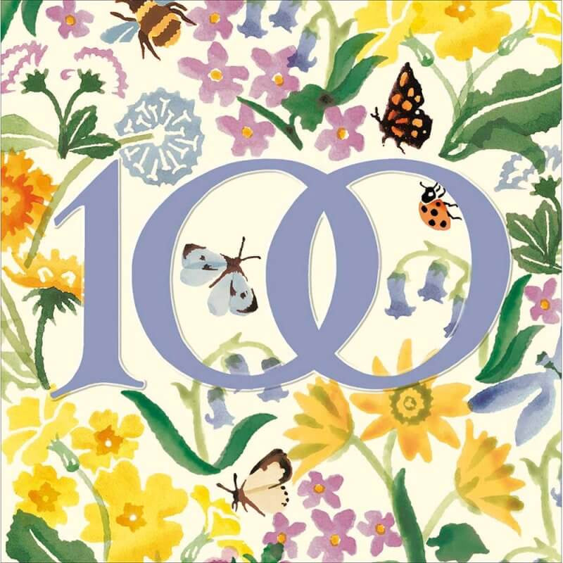 Emma Bridgewater 100th Birthday Card with Butterflies