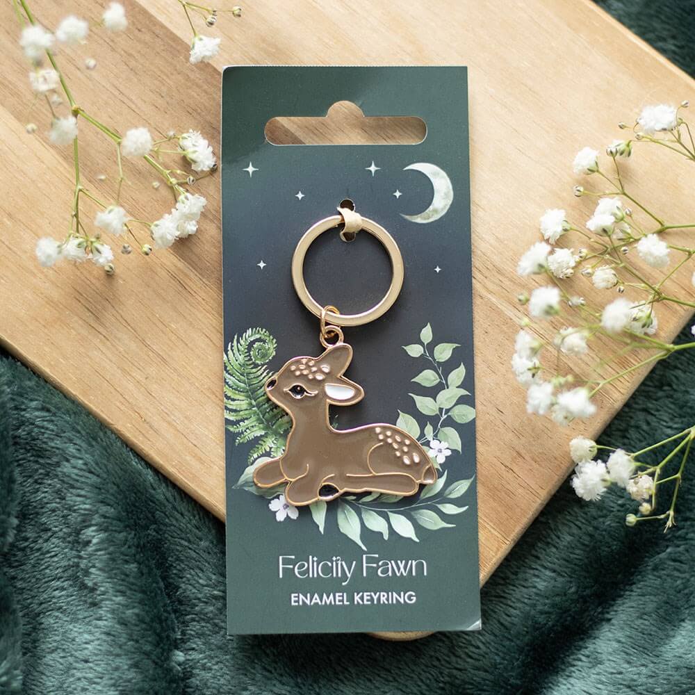 Felicity Fawn Baby Deer Enamel Keyring