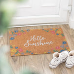 Floral Hello Sunshine Natural Coir Doormat