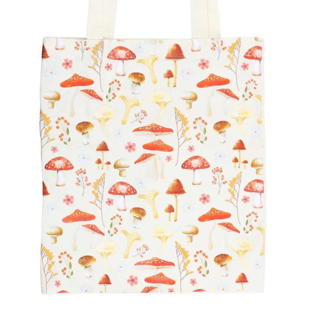 Toadstool Print Canvas Tote Bag