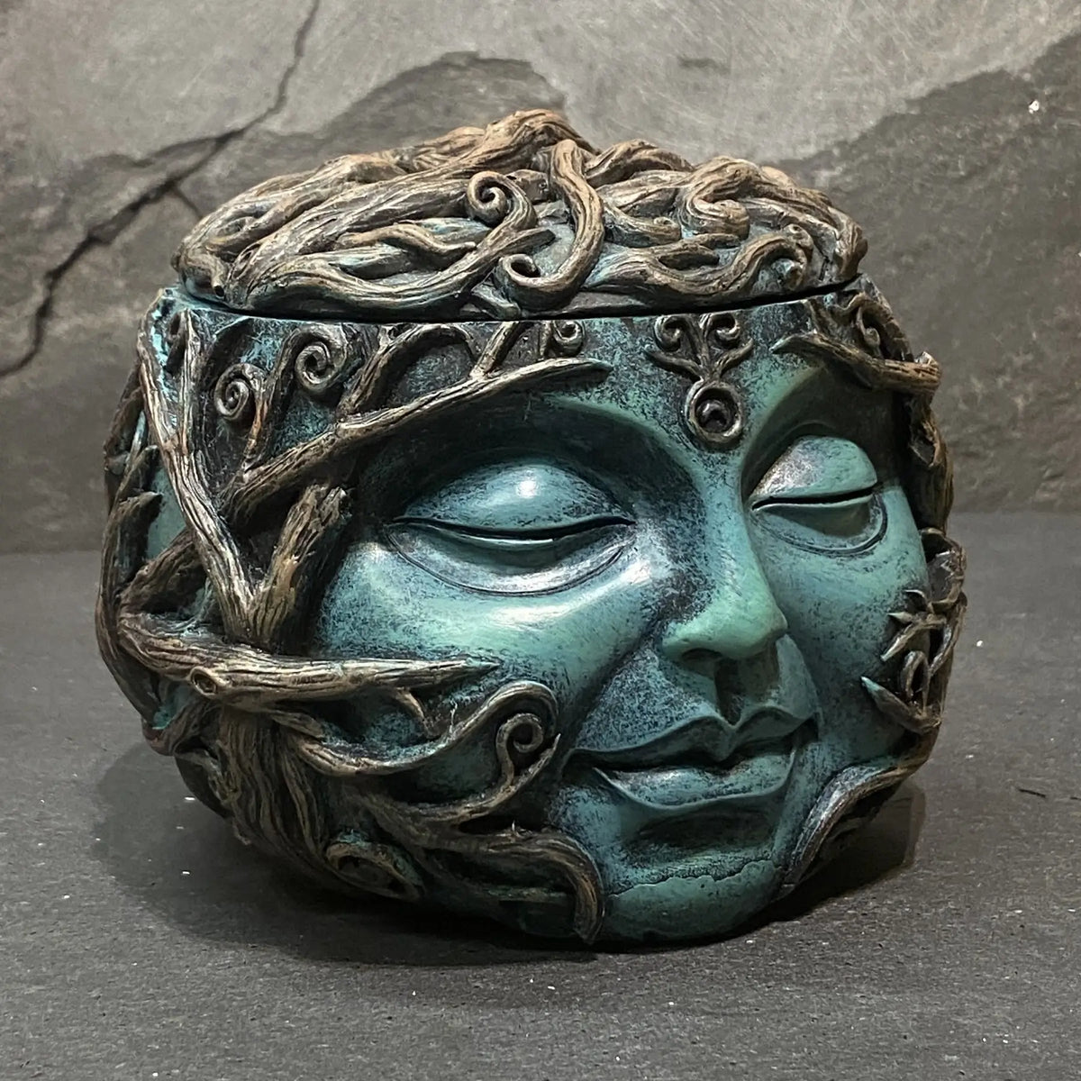 Forest Green Man Trinket Box