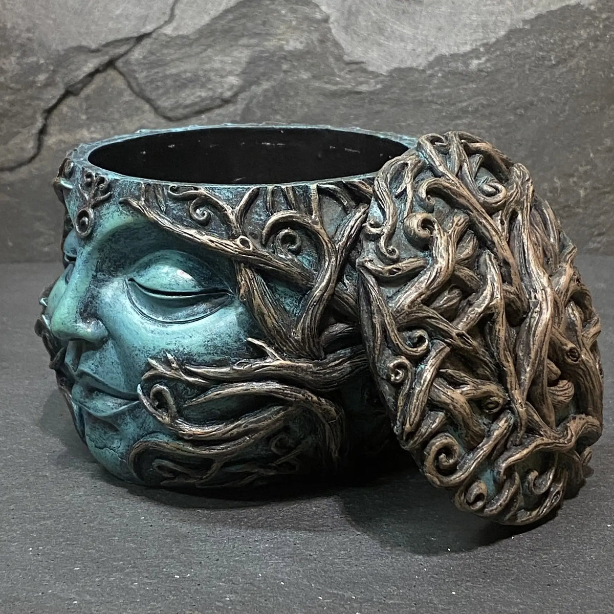 Woodland Design green Man Trinket Box